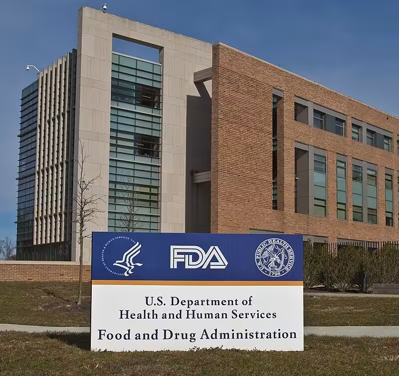 U.S. Food and Drug Administration sign and Building 21 at the White Oak campus in Maryland.
