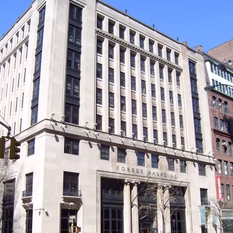Forbes magazine building exterior in New York City