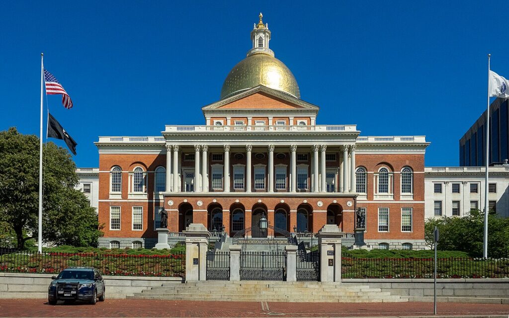 Massachusetts State House building in Boston, representing state and federal regulatory oversight in the Med Spa case.