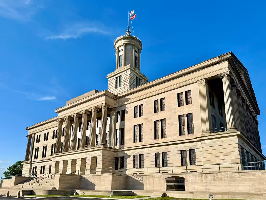 Tennessee State Capitol building in Nashville, associated with state healthcare licensing legislation