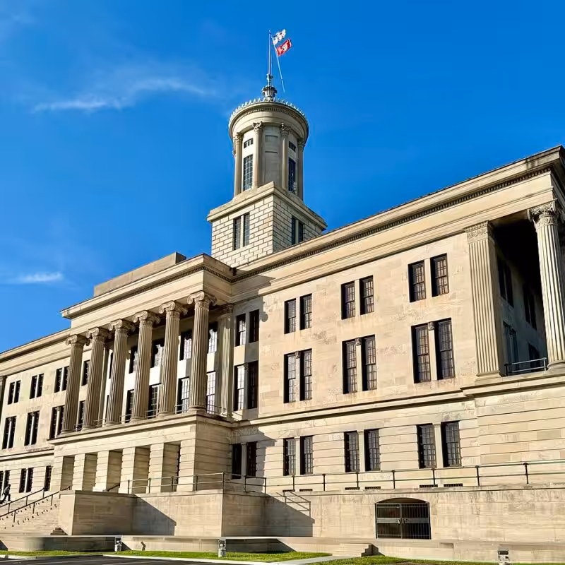 Tennessee State Capitol building in Nashville, associated with state healthcare licensing legislation