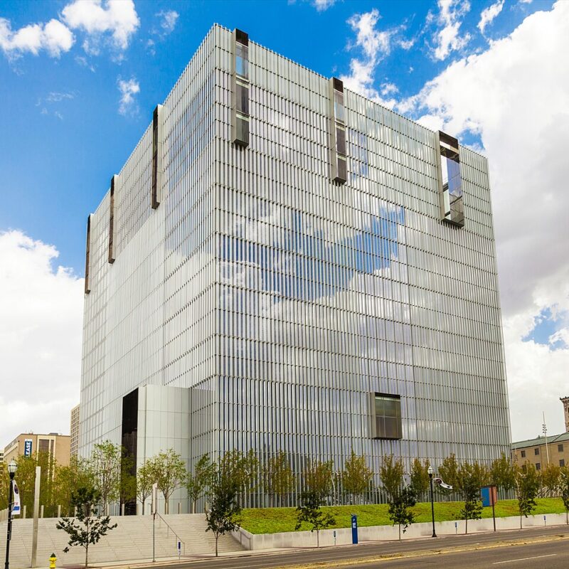 Exterior of the Orrin G. Hatch United States Courthouse in Salt Lake City, Utah.