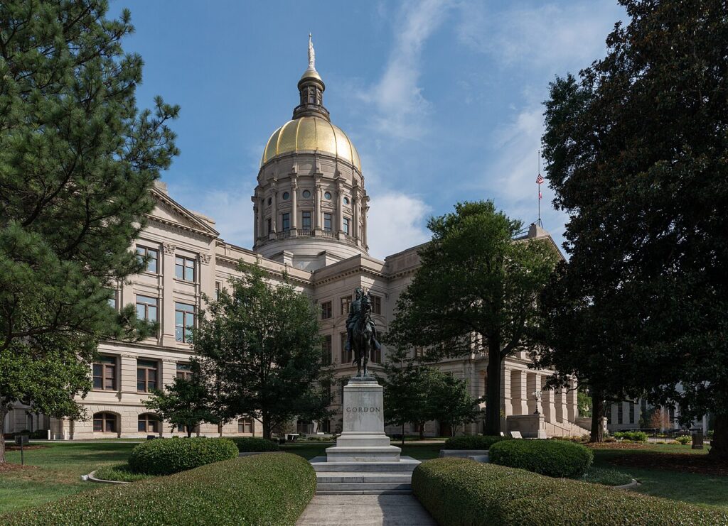 North view of the Georgia State Capitol building in Atlanta, Georgia.