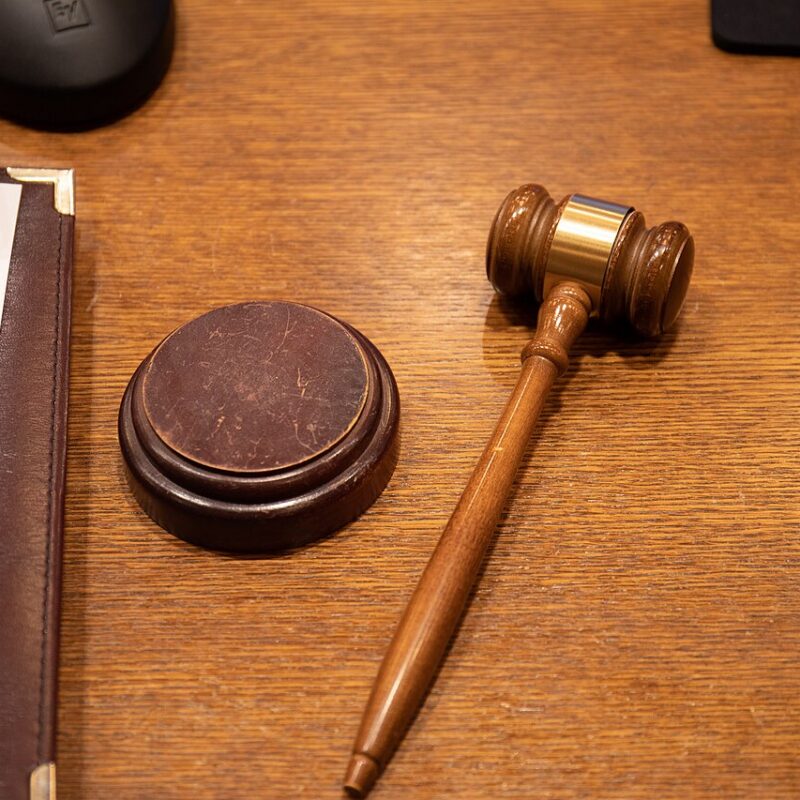 Close-up view of a gavel used to represent board disciplinary action involving Connecticut physicians.
