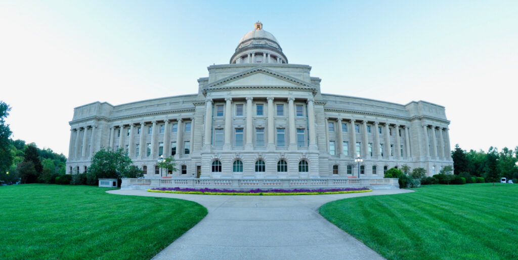 Kentucky State Capitol building in Frankfort, associated with state nursing practice guidance