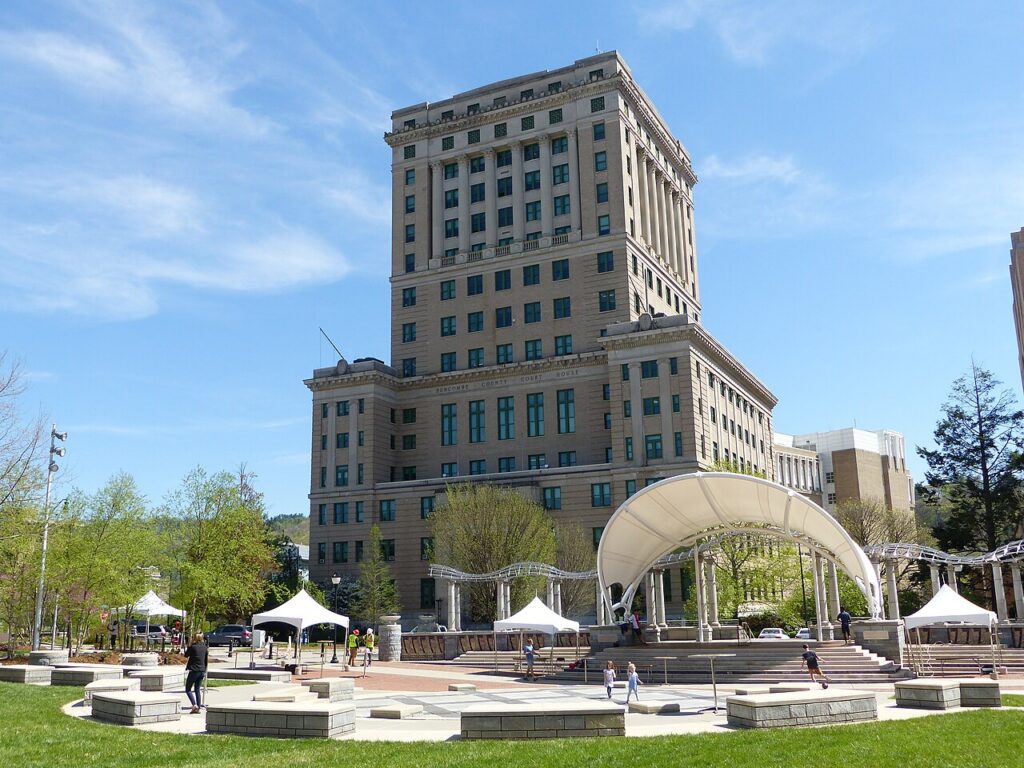 Exterior of the Buncombe County Courthouse in Asheville, North Carolina.