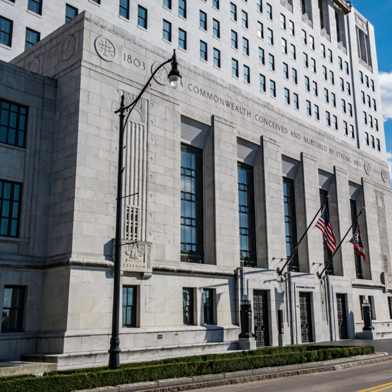Exterior of the Thomas J. Moyer Ohio Judicial Center in Columbus, Ohio.
