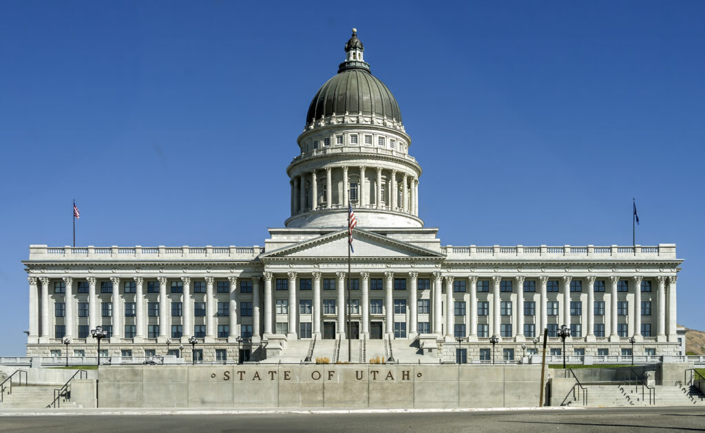 Utah State Capitol building in Salt Lake City, Utah.